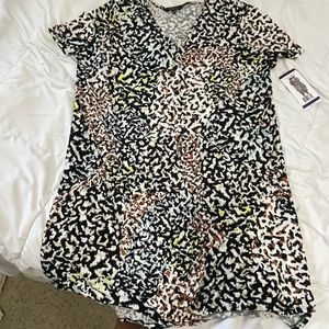 Colorful cheetah v neck dress